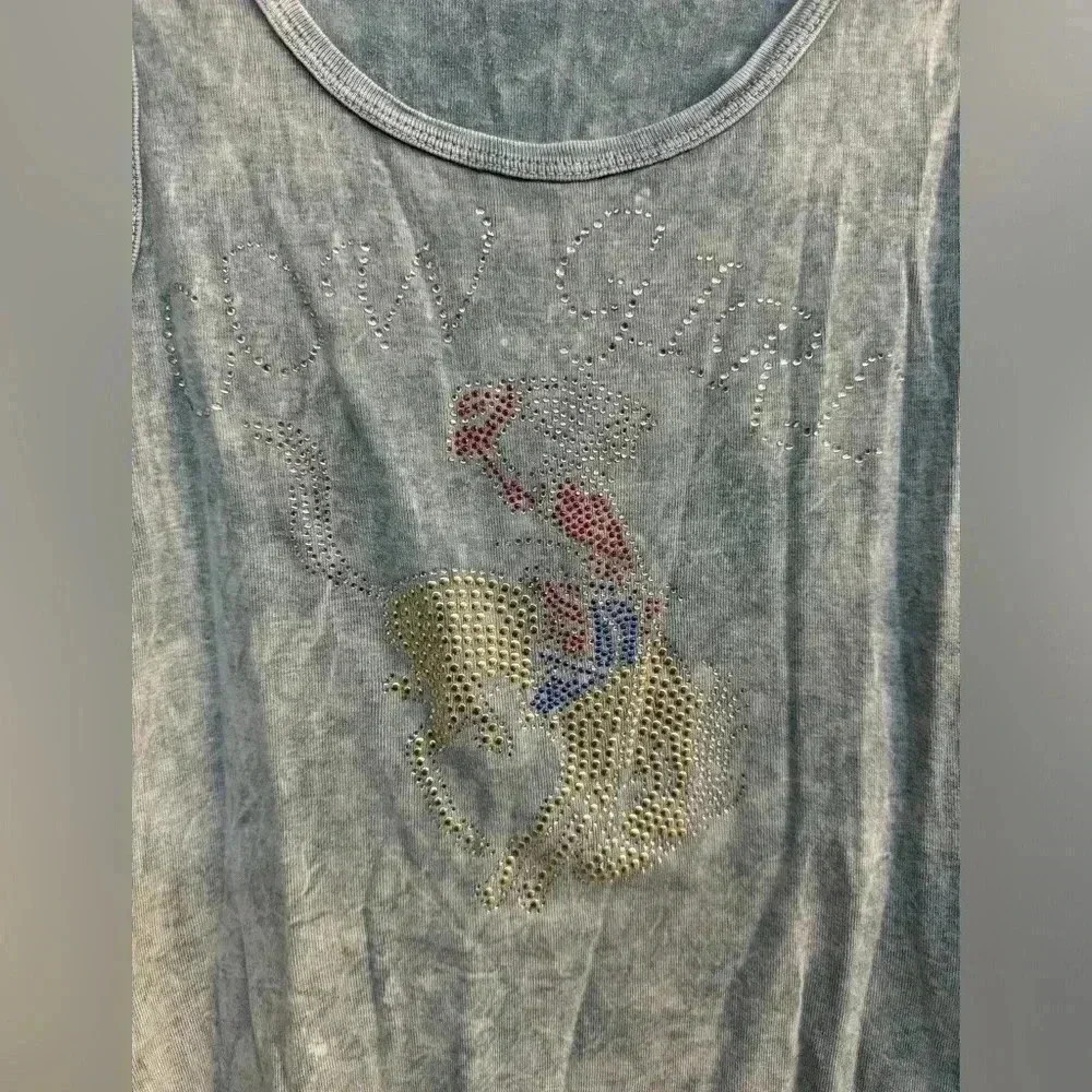 Bedazzled gray cowgirl tank top - Picture 2 of 4